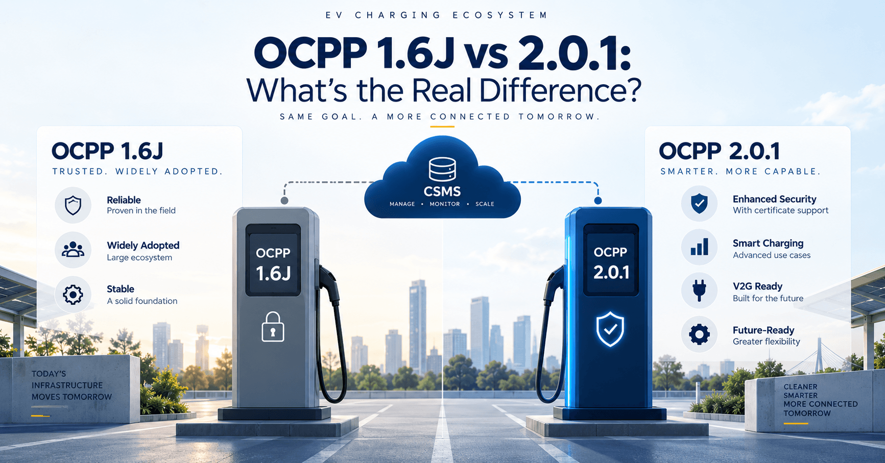 OCPP 1.6J vs OCPP 2.0.1: Key Differences & Which to Choose (2026)